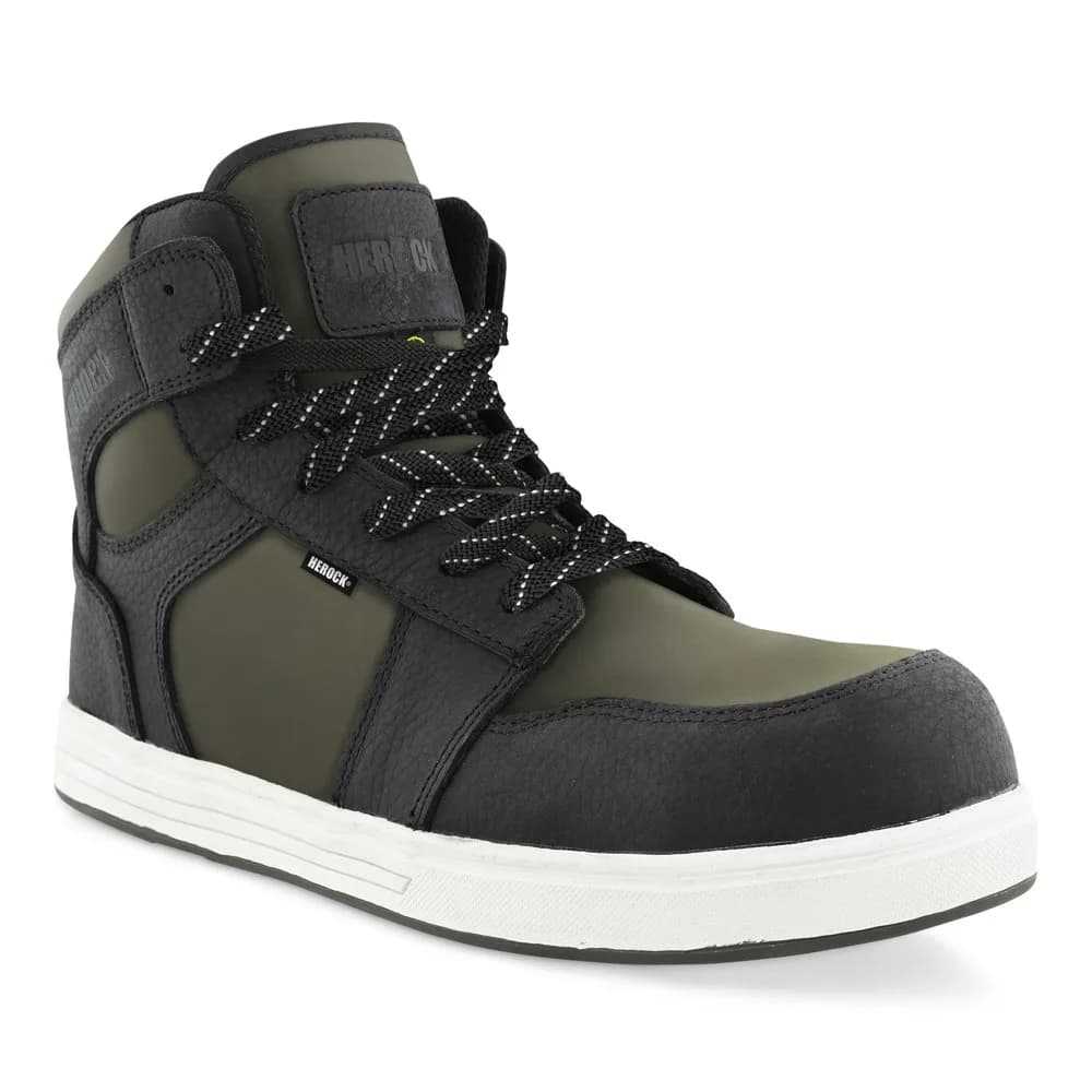 HEROCK SARON S3S SR FO HRO ESD SC HOGE VEILIGHEIDSSNEAKERS - DONKER KAKI/ZWART
