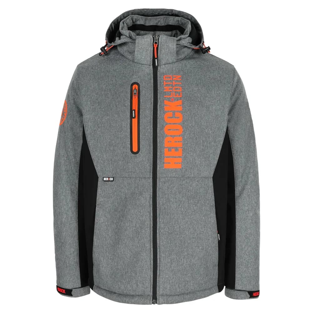 HEROCK FARIS SOFTSHELL JAS - CHINE GRIJS/ZWART