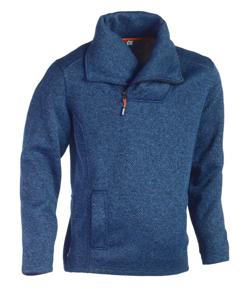 HEROCK COLL SWEATER - MARINE/GRIJS MIX