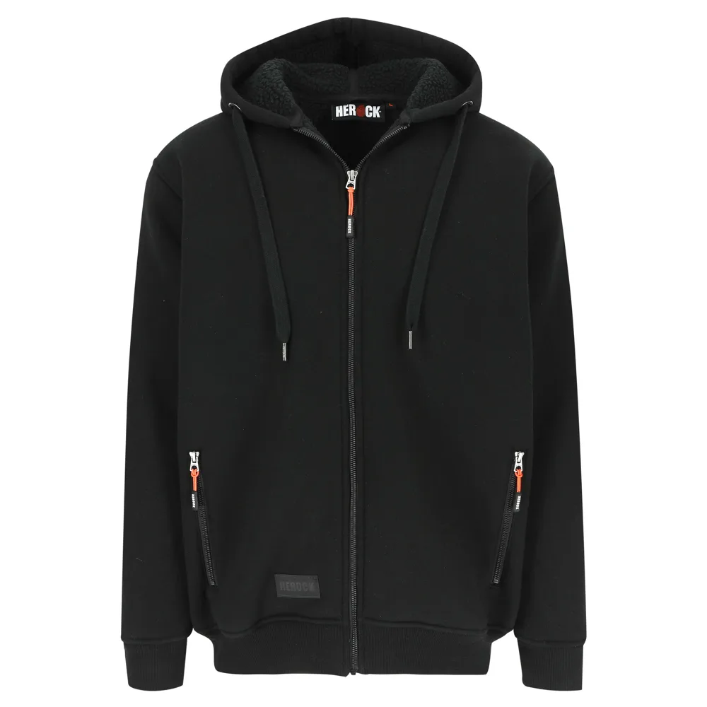 HEROCK OTIS SWEATER MET KAP - ZWART