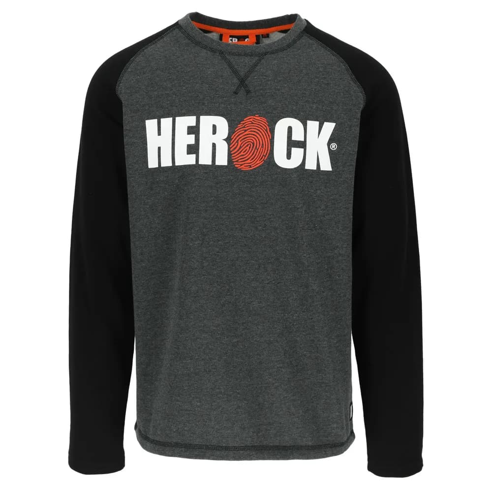 HEROCK ROLES SWEATER - DONKER HEATHER GRIJS