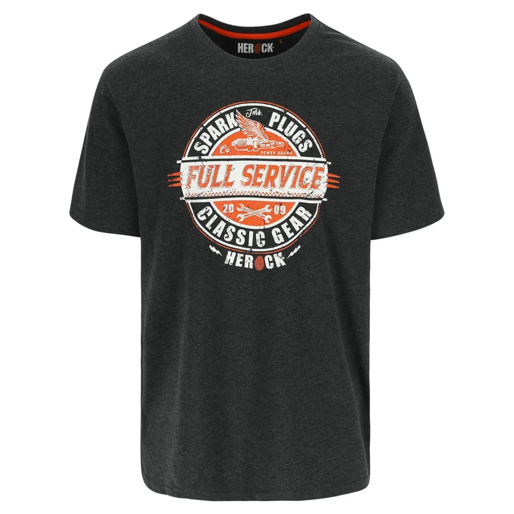 HEROCK SERVICE T-SHIRT KORTE MOUWEN - DONKER HEATHER GRIJS