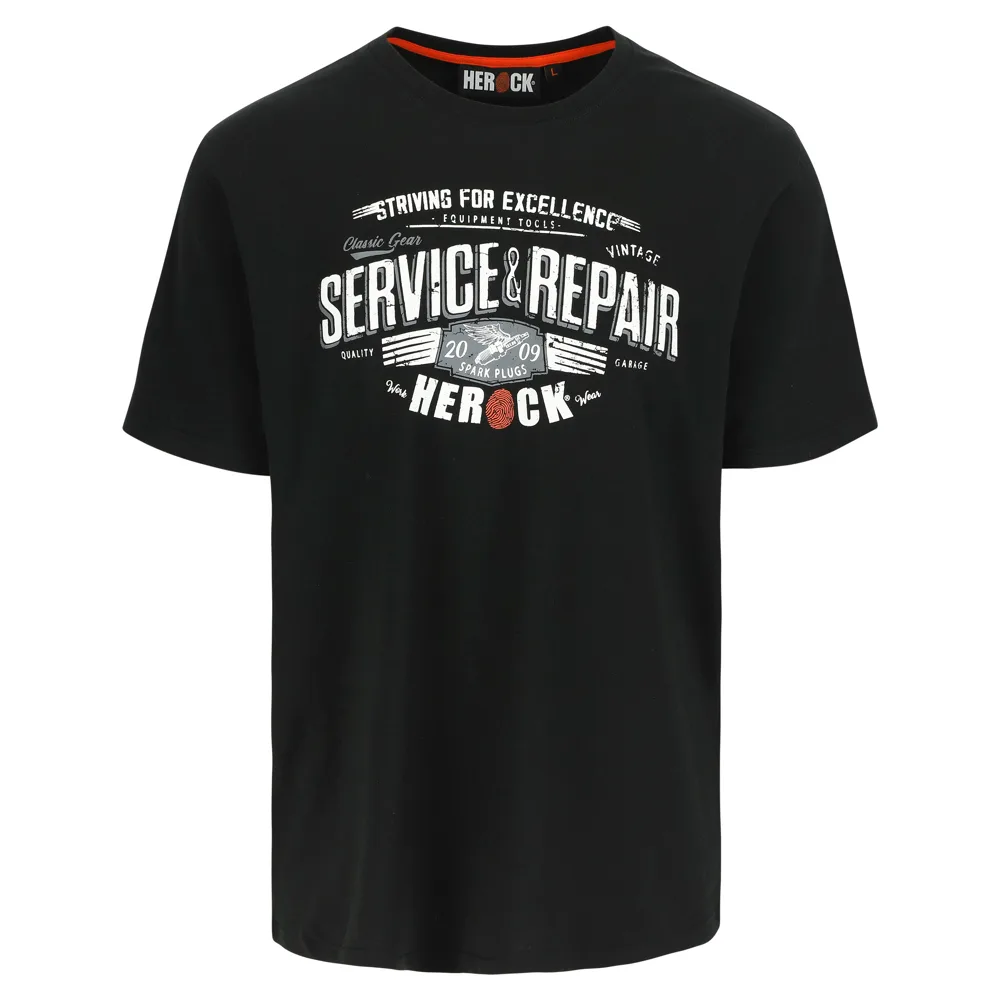 HEROCK GARAGE T-SHIRT KORTE MOUWEN - ZWART