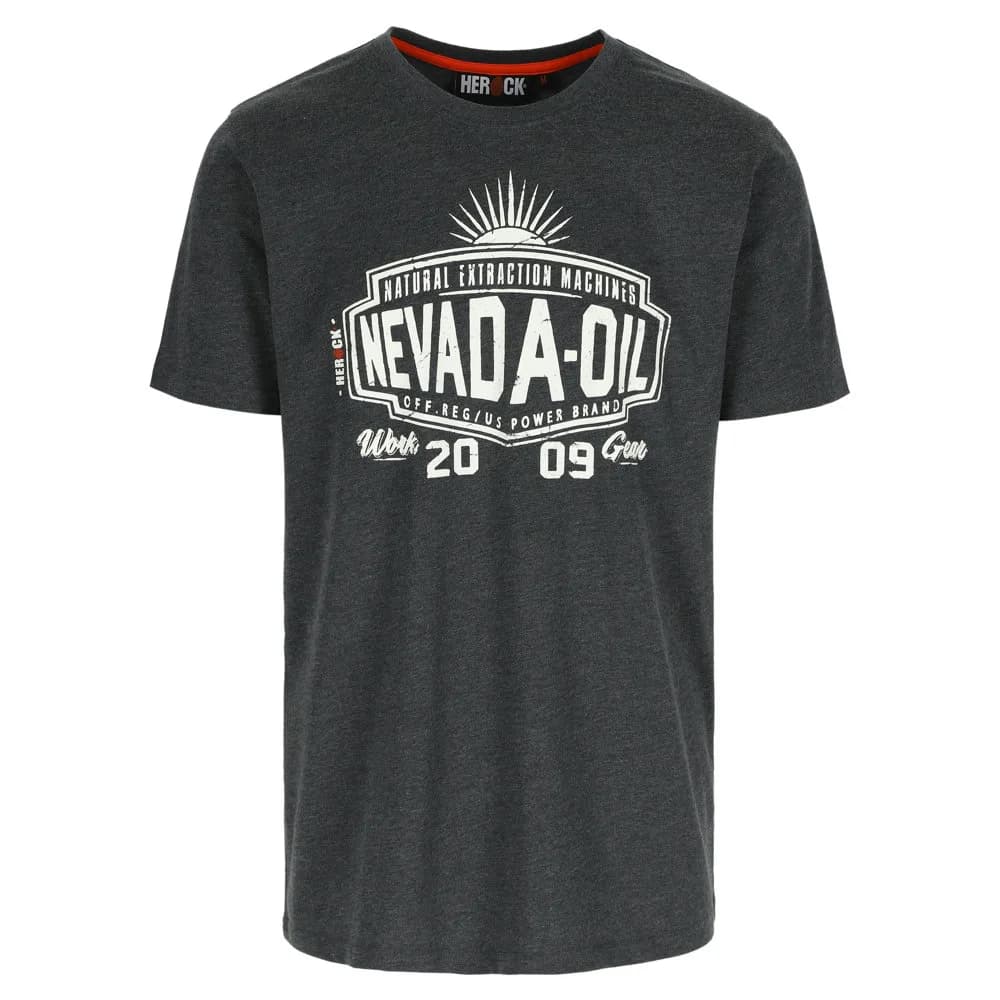 HEROCK NEVADA T-SHIRT KORTE MOUWEN - DONKER HEATHER GRIJS