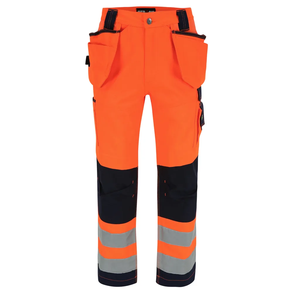HEROCK STYX HIGH VIZ BROEK - ORANJE/MARINE