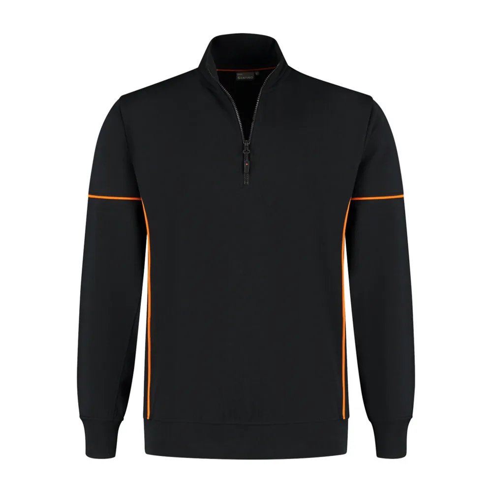 Santino Santino Zipsweater Collin - Black / Orange