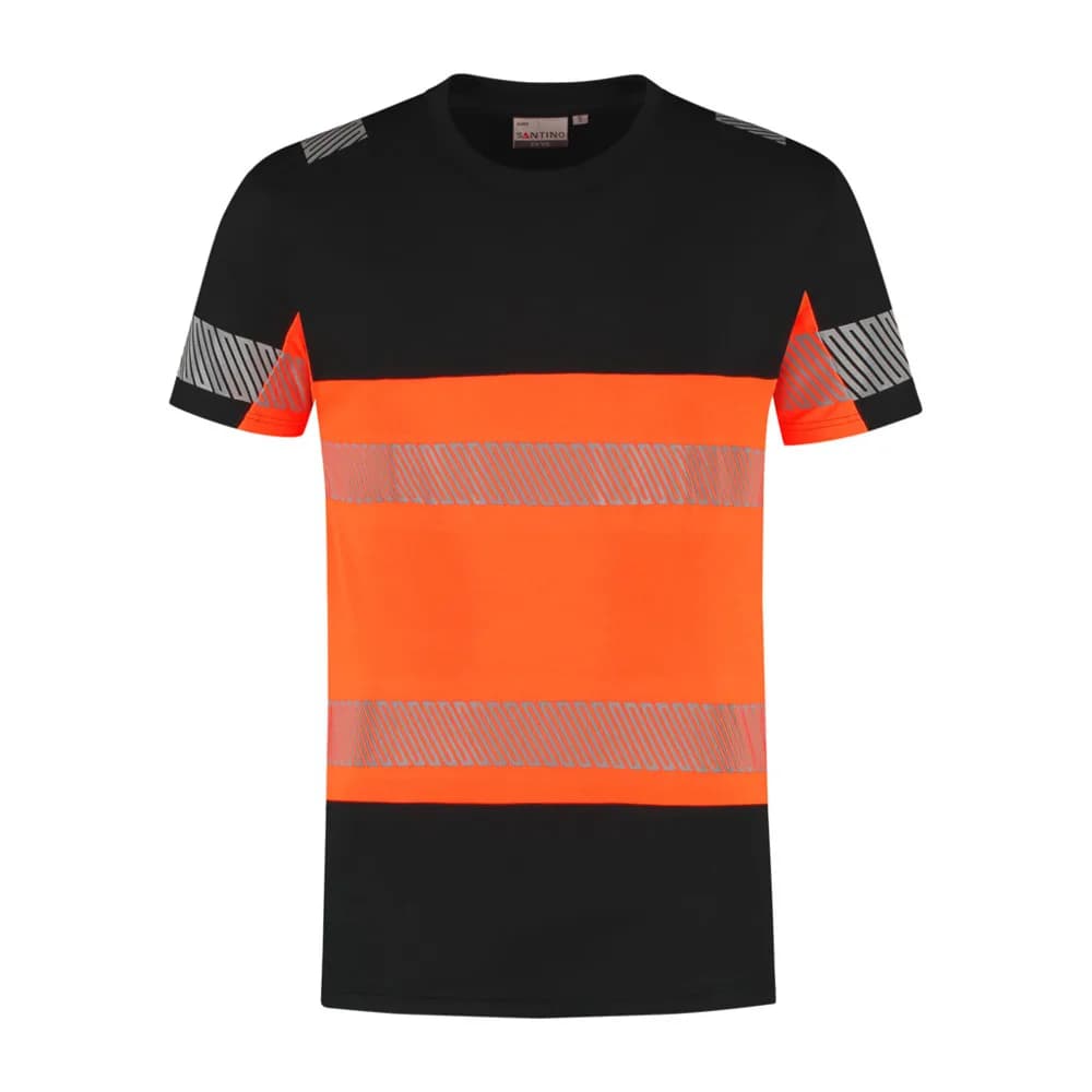 Santino Santino T-shirt Haris - Black / Fluor Orange