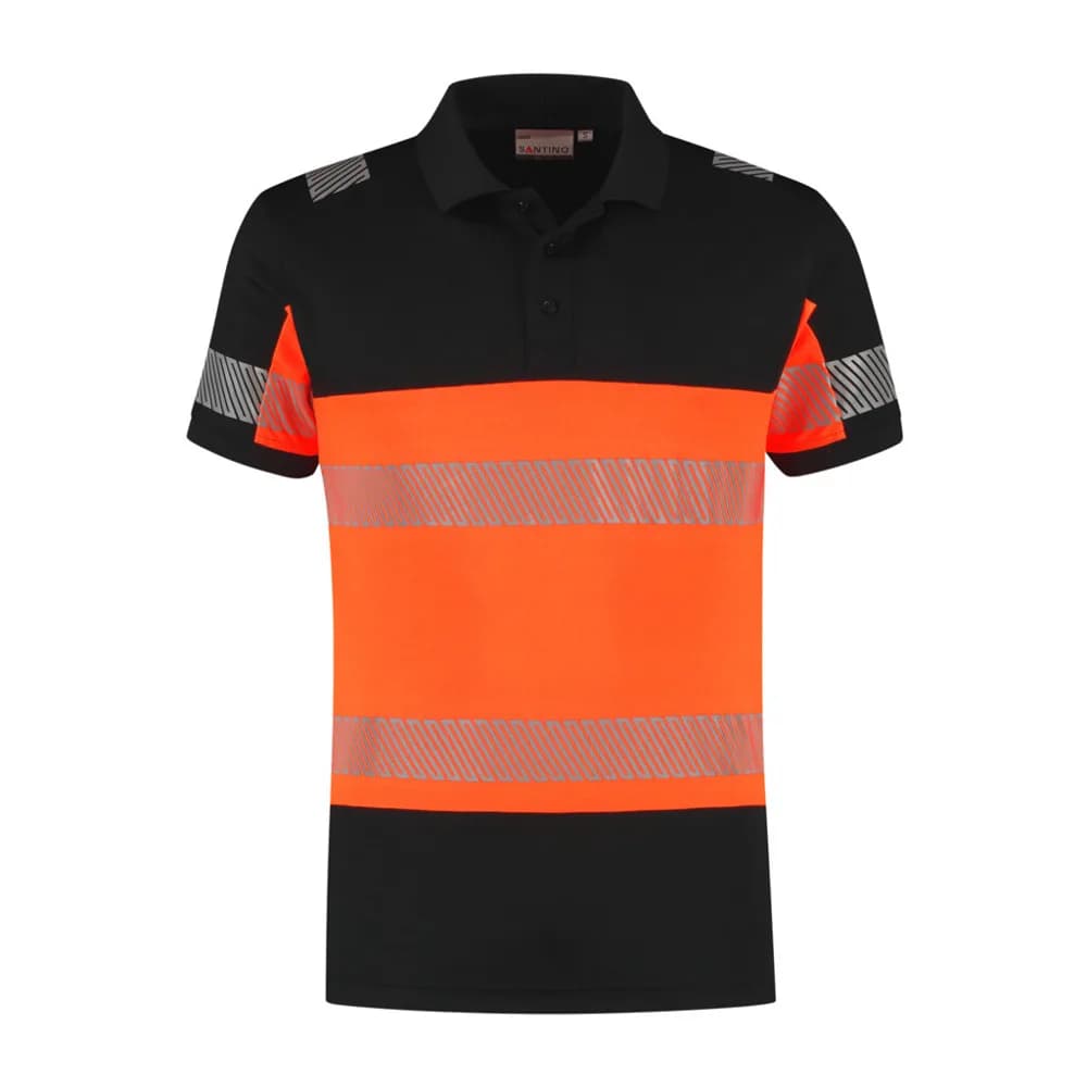 Santino Santino Poloshirt Heda - Black / Fluor Orange