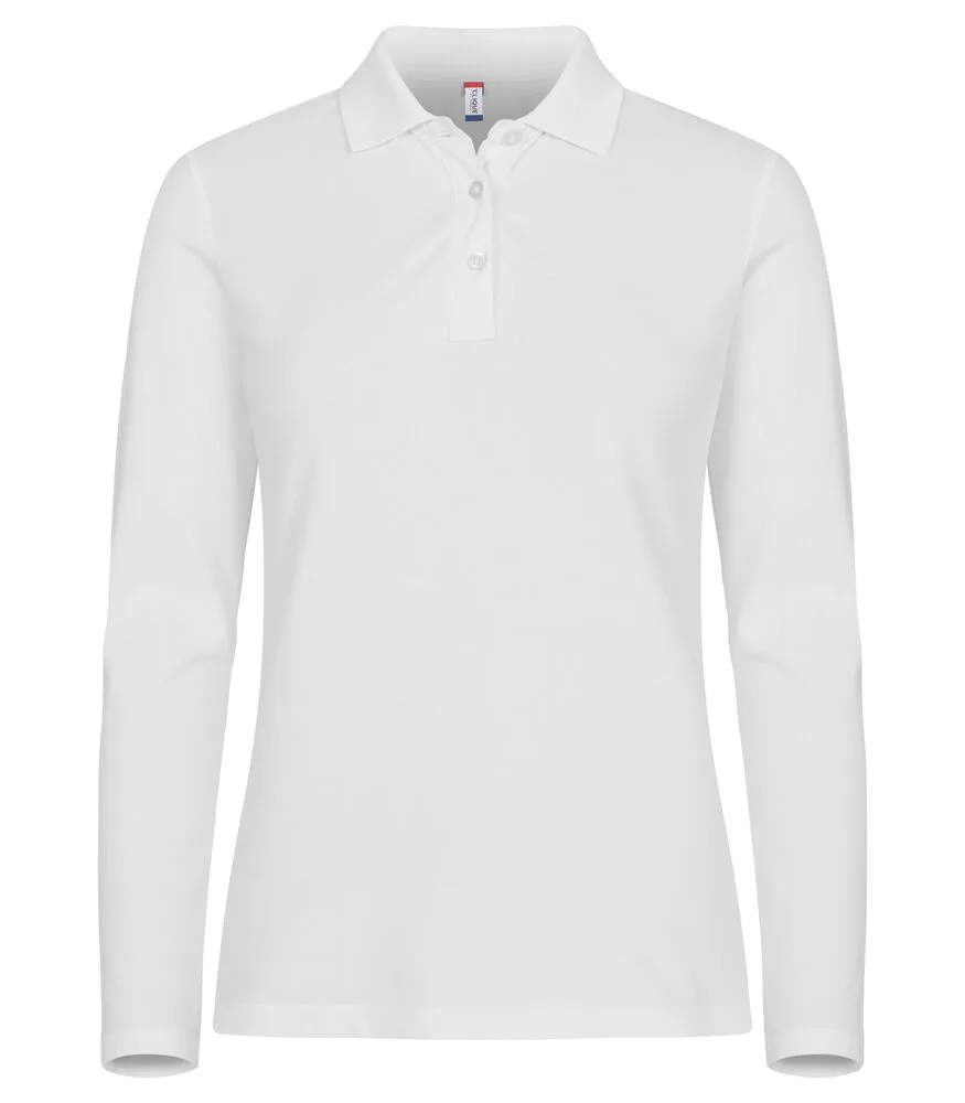 Clique Clique - Stretch Premium Polo L/S Women - Wit