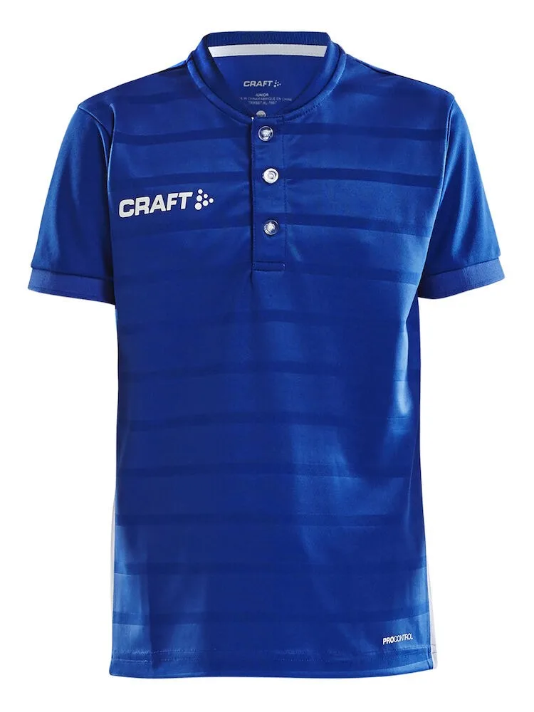 Craft Craft - Pro Control Button Jersey Jr - Club Cobolt/White