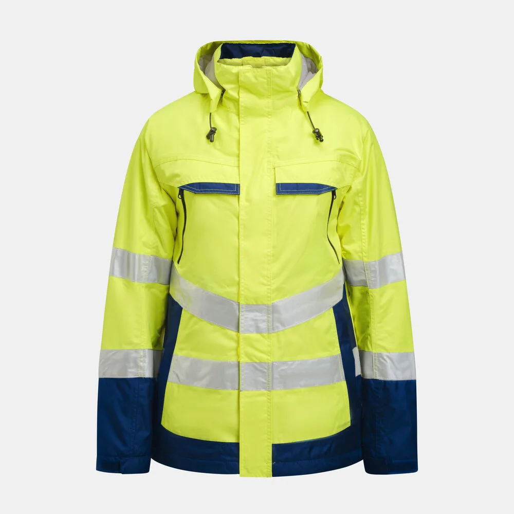 Jobman Jobman - 1383 Hi-Vis Lined Jacket - Geel/Navy