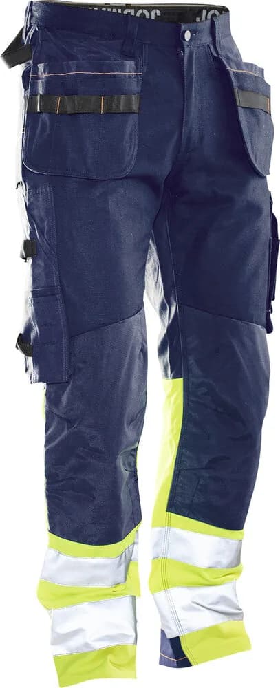 Jobman Jobman - 2297 Hi-Vis Trousers Cotton HP - Navy/Geel