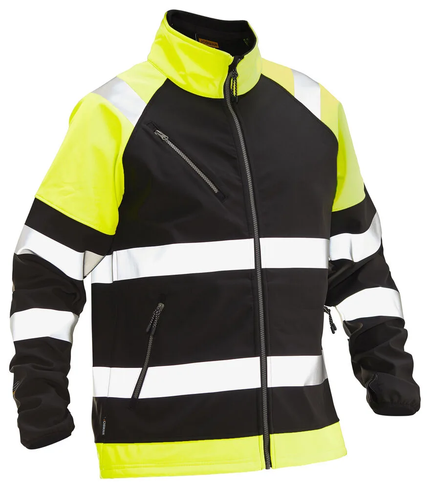 Jobman Jobman - 5125 Hi-Vis Softshell Jacket - Zwart/HV Geel