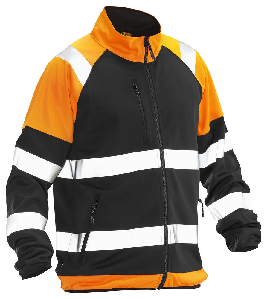 Jobman Jobman - 5127 Hi-Vis Softshell Light Jacket - Zwart/HV Oranje