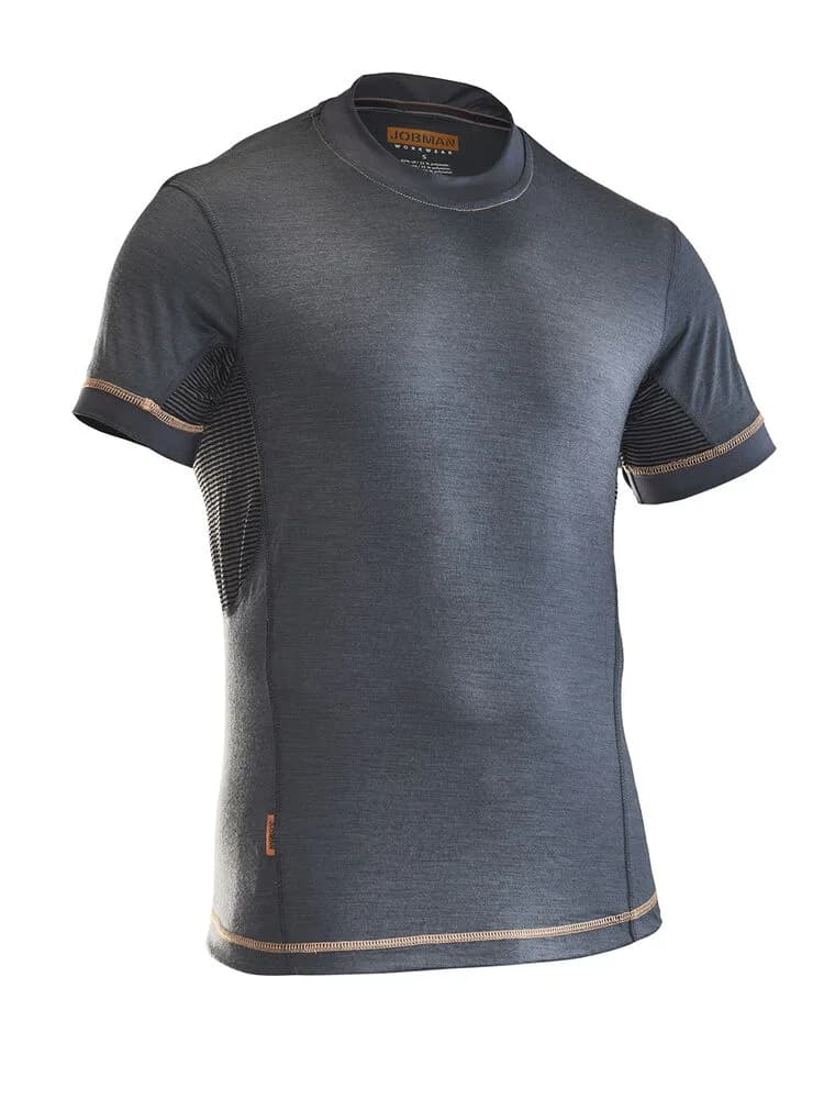 Jobman Jobman - 5595 T-shirt Dry-tech™ Merino Wool - Donkergrijs/Zwart