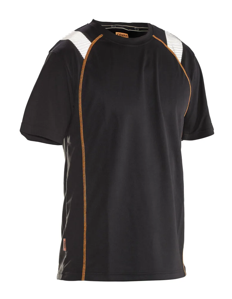 Jobman Jobman - 5620 Spun-Dye Vision T-shirt - Zwart/Oranje