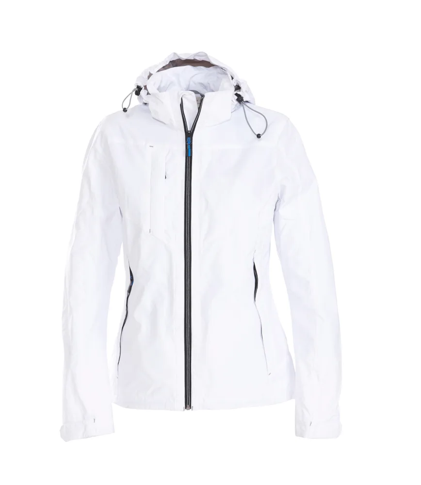 Printer Flat track Shell Jas Dames - Wit