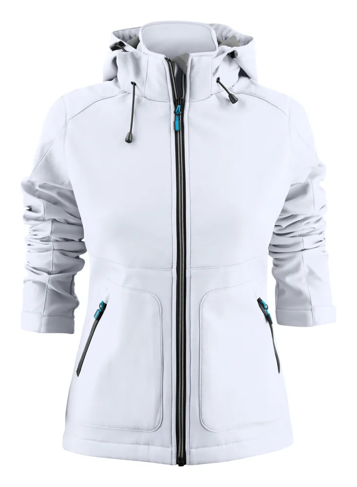 Printer Karting Softshell Jas Dames - Wit