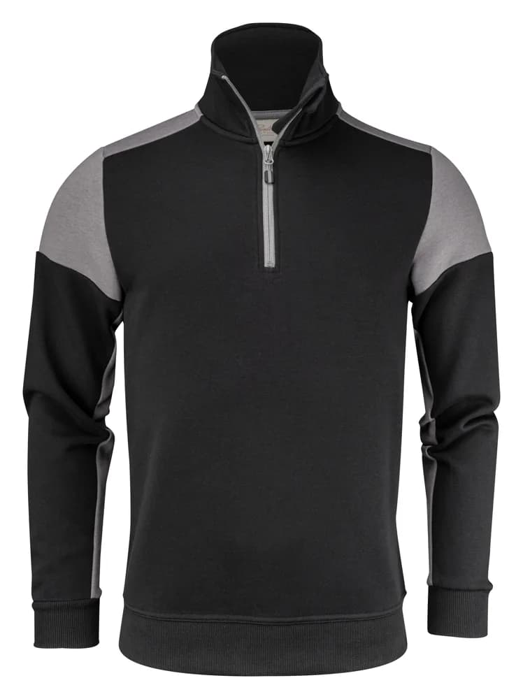 Printer Prime Sweater Halve Rits Unisex - Zwart/Staalgrijs