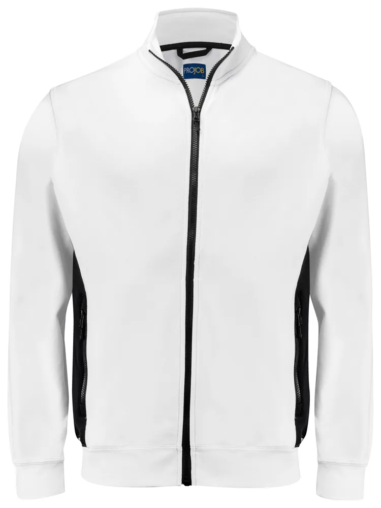 Projob 2129 SWEATER MET RITSSLUITING - Wit