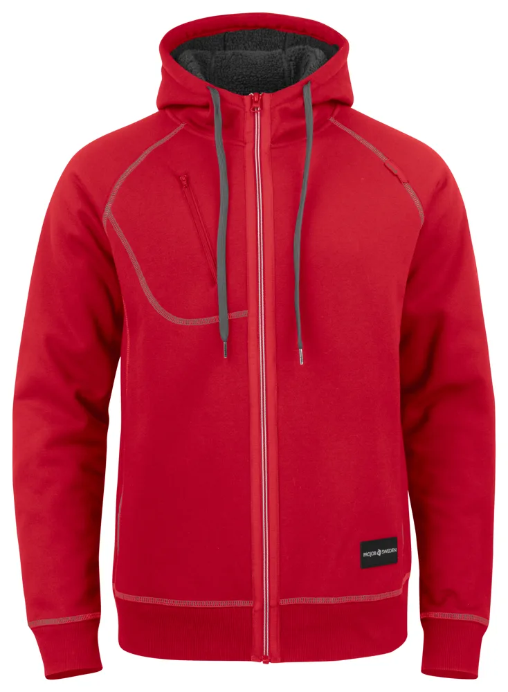 Projob 2130 HOODIE MET TEDDYVOERING - Rood