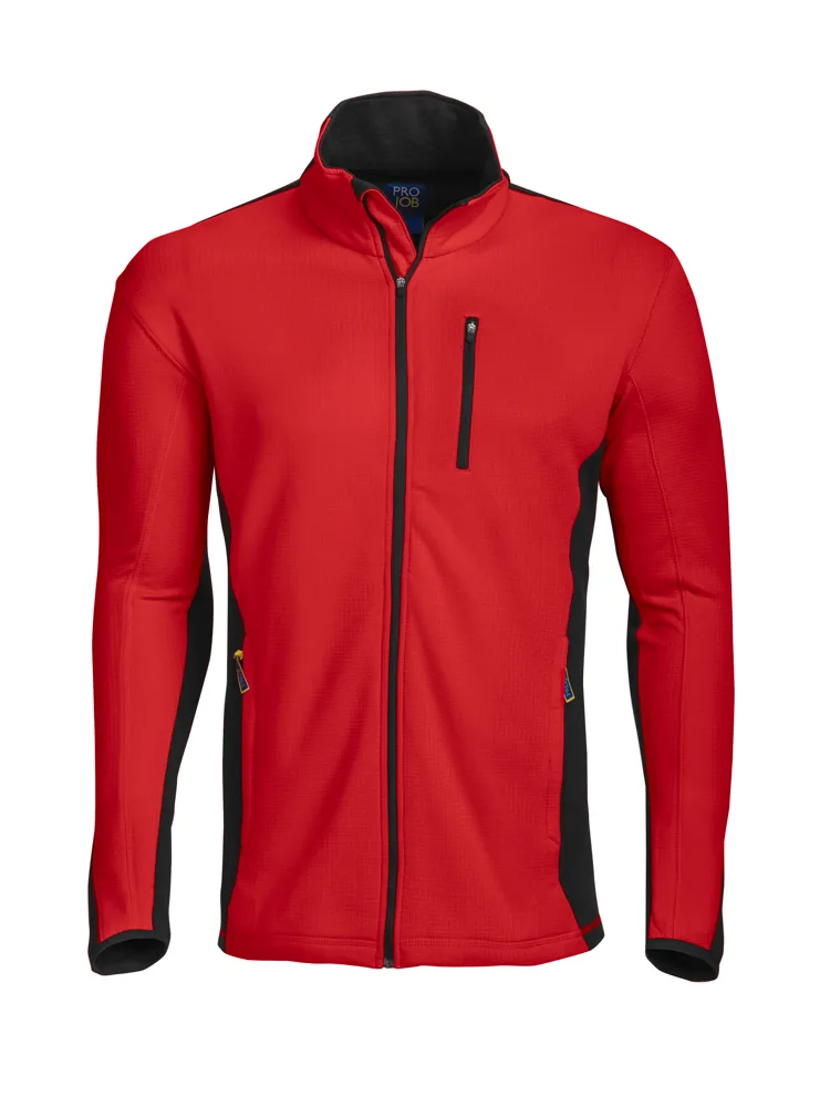 Projob 3307 SWEATER MET LANGE RITS - Rood