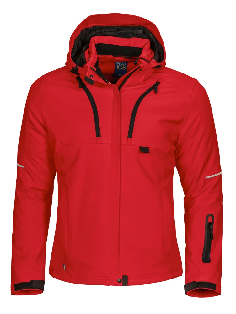 Projob 3412 DAMES SOFTSHELL JAS - Rood