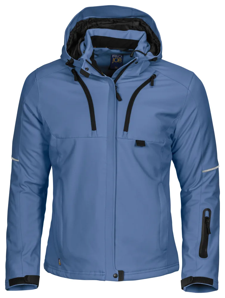 Projob 3413 DAMES GEVOERDE SOFTSHELL JAS - Hemelsblauw