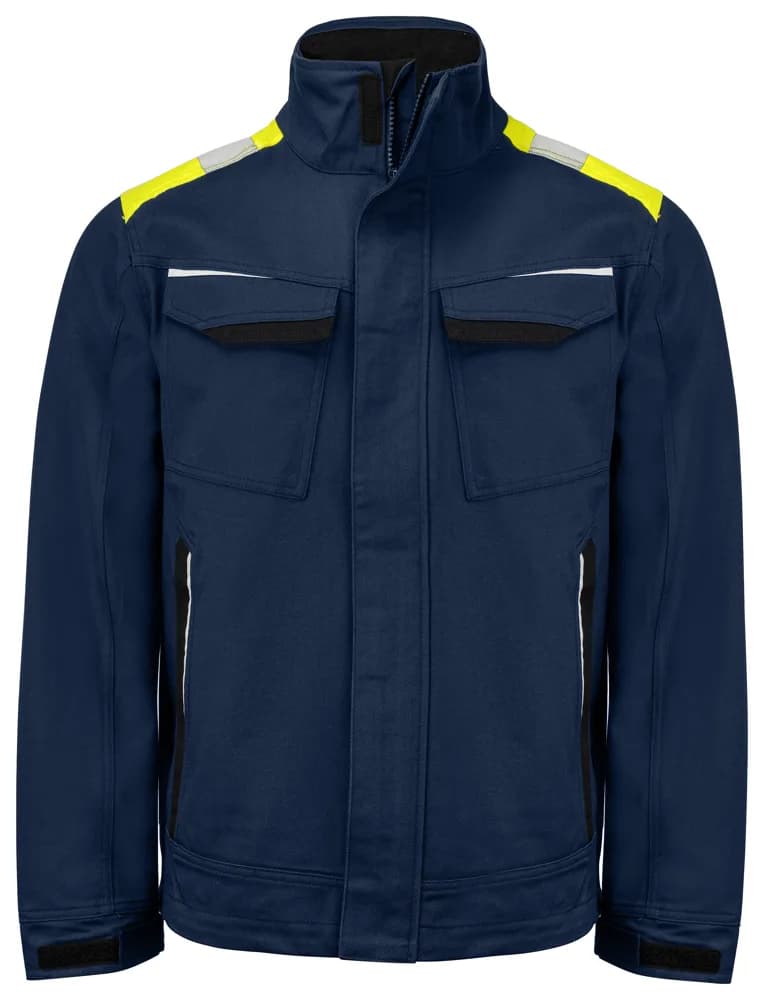 Projob 5437 SERVICE VEST KATOEN - Navy/Geel