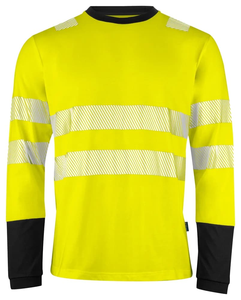 Projob 6014 SIGNALISATIET-SHIRT LANGE MOUWEN EN ISO 20471 KLASSE 3 - Geel/Zwart