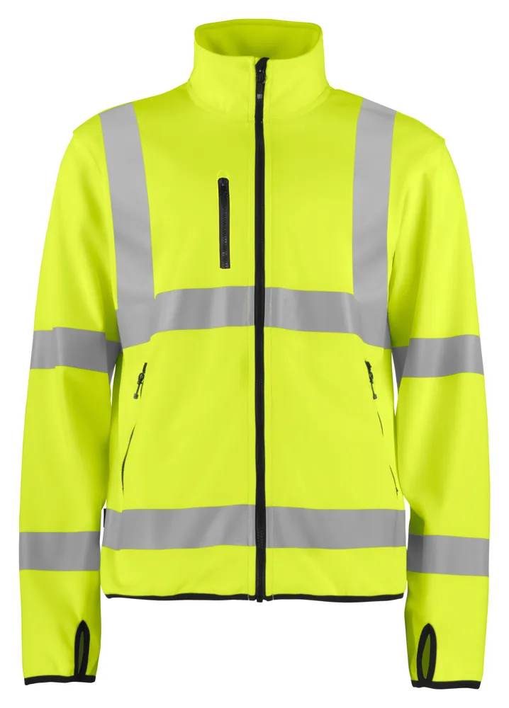 Projob 6105 SIGNALISATIE LICHTE SOFTSHELL EN ISO 20471 KLASSE 3 - Geel/Zwart