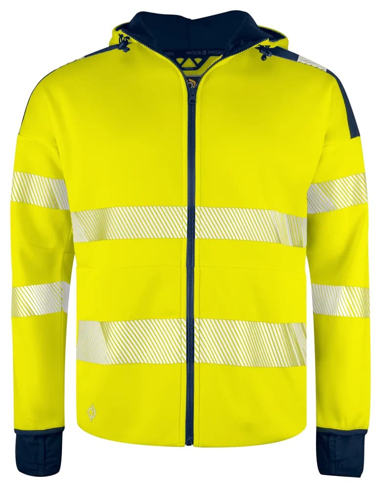 Projob 6110 SIGNALISATIEHOODIE EN ISO 20471 KLASSE 3 - Geel/Marine
