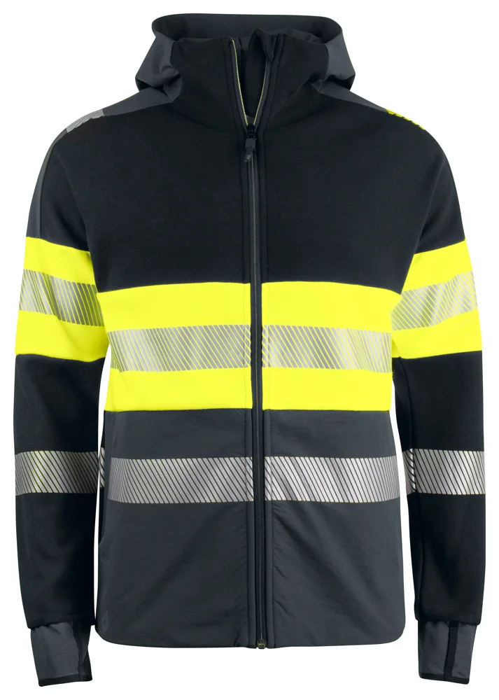 Projob 6122 SIGNALISATIEHOODIE EN ISO 20471 KLASSE 1 - Geel/Zwart
