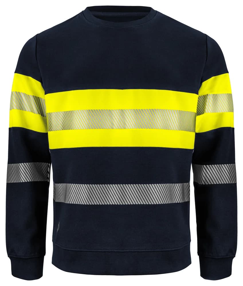 Projob 6129 SIGNALISATIESWEATER EN ISO 20471 KLASSE 1 - Geel/Marine