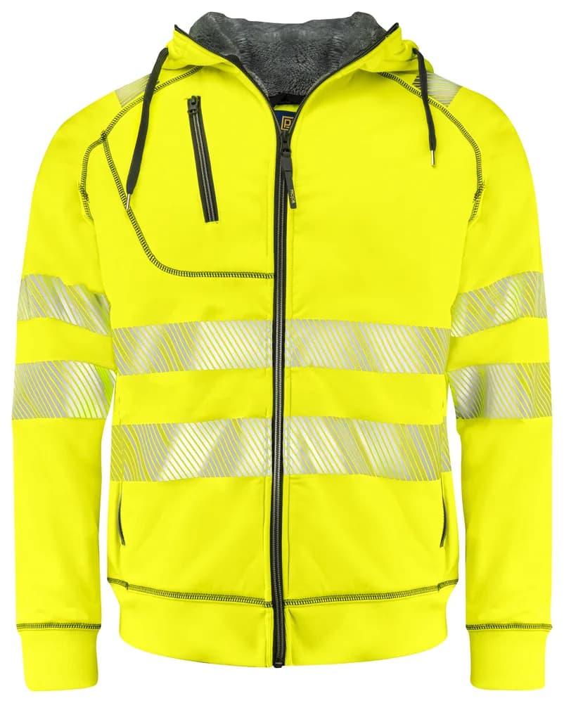 Projob 6130 SIGNALISATIEHOODIE GEVOERD EN ISO 20471 KLASSE 3/2 - Geel/Zwart