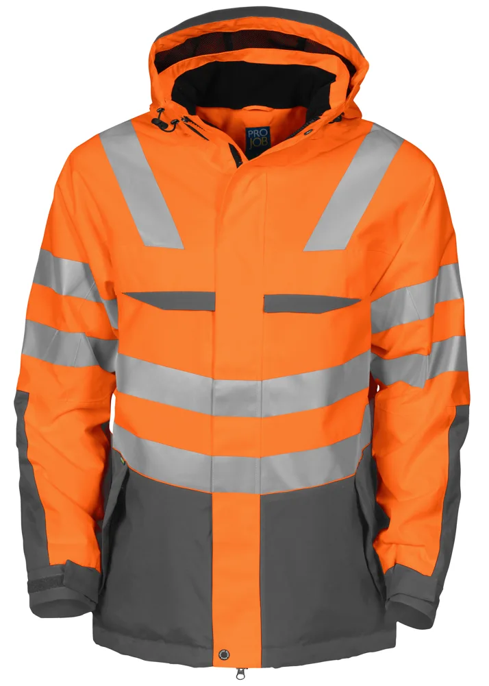 Projob 6418 GEVOERDE SIGNALISATIEJAS EN ISO 20471 KLASSE 3 - Oranje/Grijs