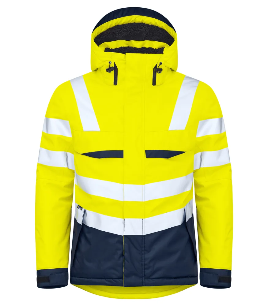 Projob 6425 GEVOERDE SIGNALISATIEJAS EN ISO 20471 KLASSE 3 - Geel/Marine
