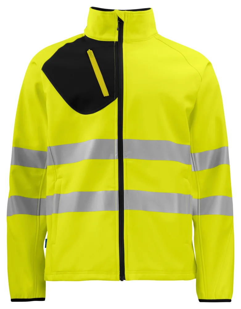 Projob 6432 SIGNALISATIESOFTSHELL EN ISO 20471 KLASSE 3 - Geel/Zwart