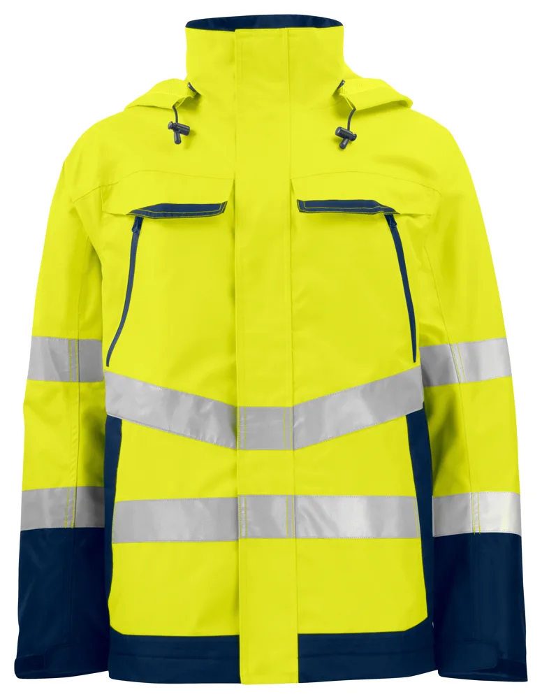 Projob 6440 SIGNALISATIEREGENJAS EN ISO 20471 KLASSE 3 - Geel/Marine