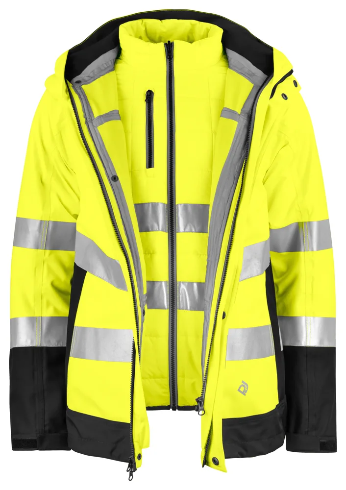 Projob 6445 SIGNALISATIEJAS 3-IN-1 EN ISO 20471 KLASSE 3/2 - Geel/Marine