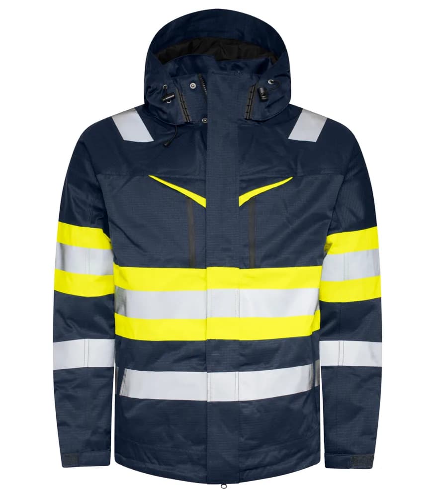 Projob 6454 GEVOERDE SIGNALISTIEJAS EN ISO 20471 KLASSSE 1 - Geel/Marine
