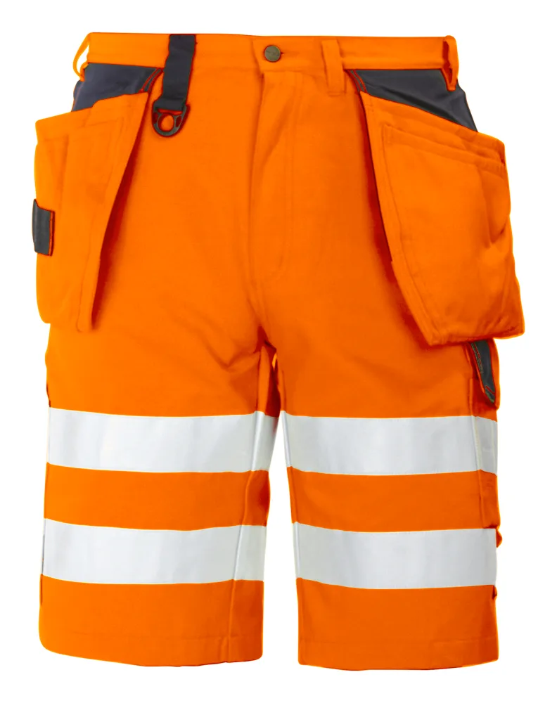 Projob 6503 SIGNALISATIESHORT MET SPIJKERZAKKEN EN ISO 20471 KLASSE 2 - Geel/Marine