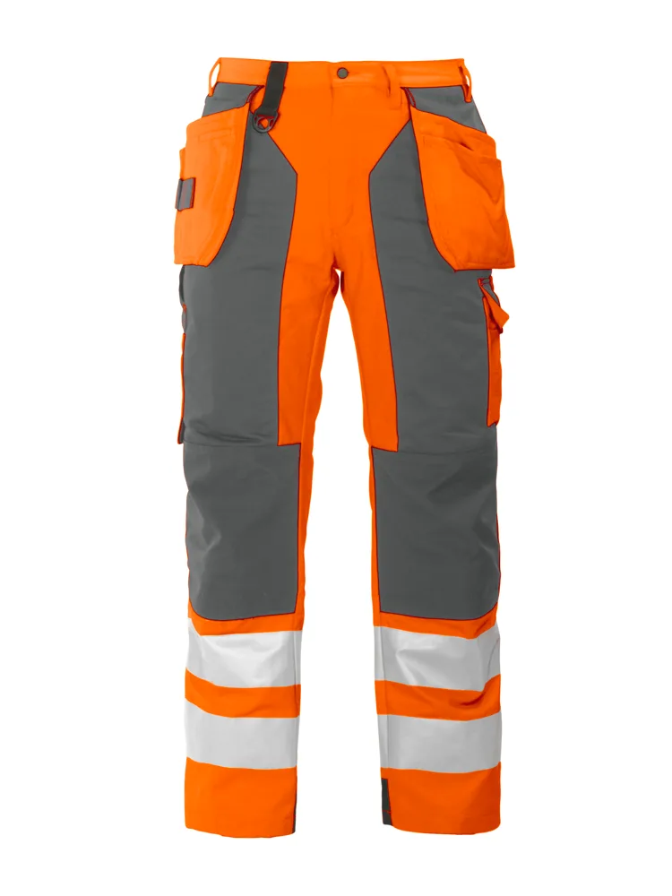 Projob 6506 SIGNALISATIEBROEK MET KNIEZAKKEN EN SPIJKERZAKKEN EN ISO 20471 KLASSE 2 - Geel/Marine