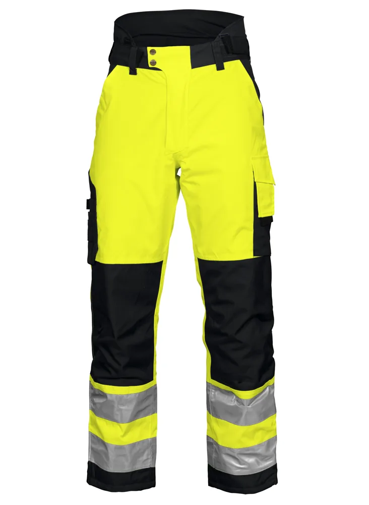 Projob 6514 GEVOERDE SIGNALISATIEREGENBROEK EN ISO 20471 KLASSE 2 - Geel/Zwart