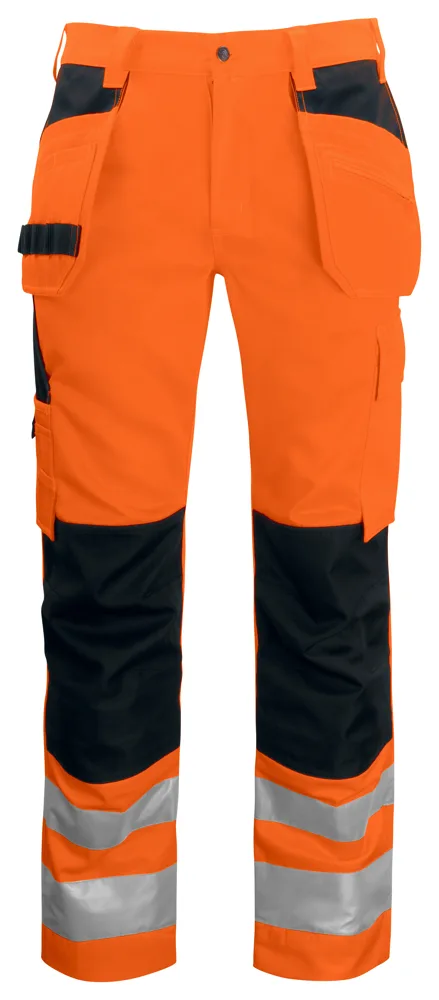 Projob 6531 SIGNALISATIEBROEK MET KNIEZAKKEN EN SPIJKERZAKKEN EN ISO 20471 KLASSE 2 - Geel/Marine