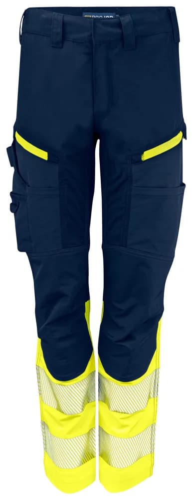 Projob 6538 DAMES SIGNALISATIE STRETCHBROEK EN ISO 20471 KLASSE 1 - Geel/Marine