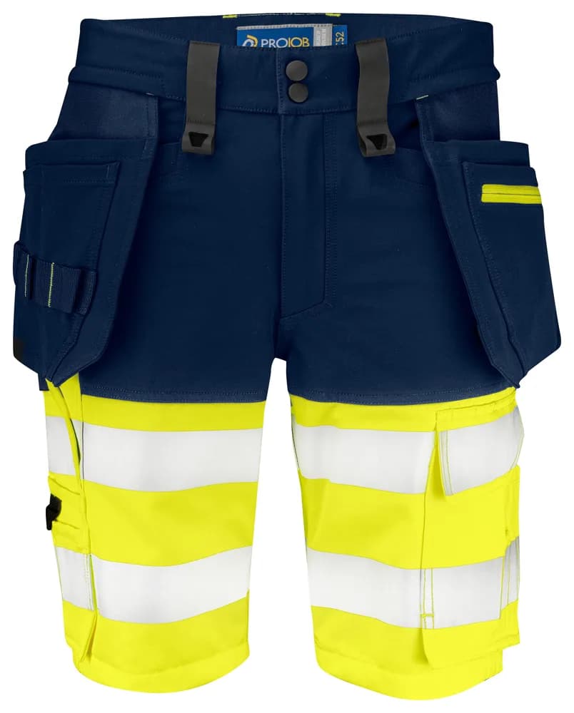 Projob 6580 SIGNALISATIE STRETCHSHORT EN ISO 20471 KLASSE 1 - Geel/Marine