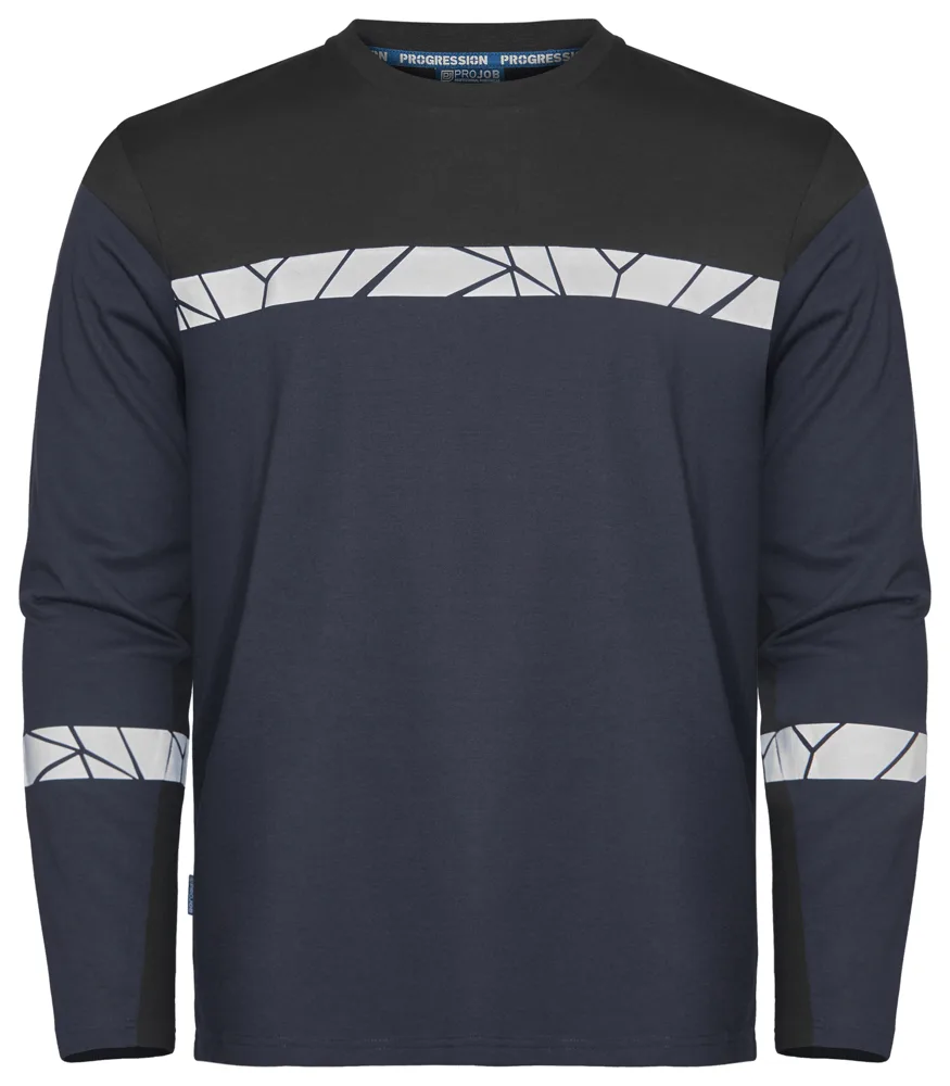 Projob 7002 T-SHIRT LANGE MOUWEN - Marine/zwart