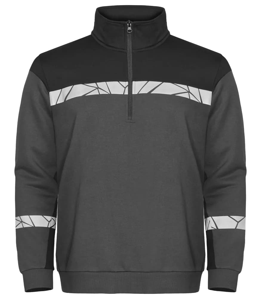 Projob 7102 SWEATER HALVE RITSSLUITING - Grijs/zwart