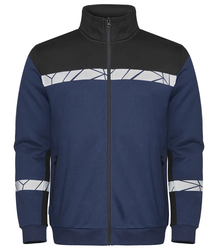 Projob 7103 SWEATER MET VOLLEDIGE RITSSLUITING - Marine/zwart